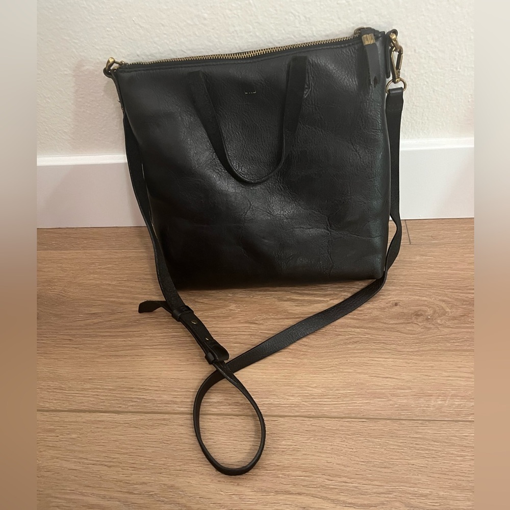 Madewell Black Leather Zip Top Shoulder Bag - Picture 4 of 7